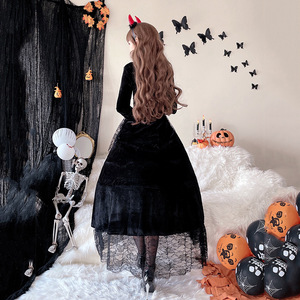 <span class=keywords><strong>Disfraz</strong></span> de Reina Vampiro para Halloween, Vestido Largo de Bruja Oscura, Vestido Sexy para Sesión de Fotos de Fiesta - Product Image 5