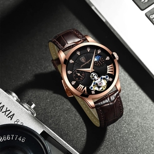 Reloj de Pulsera POEDAGAR 906 para Hombre, Nuevo, de Cuero Negro, Resistente al Agua, Luminoso, de Lujo, de Cuarzo - Product Image 2