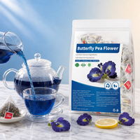 Teh Herbal Bunga Kacang Kupu-kupu OEM 30 Sachet Infus Biru Tua Campuran Koktail Perawatan Relaksasi Alami Berkualitas Tinggi