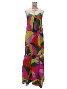 เดรสลำลองพิมพ์ลายแฟชั่นคอวีลึกแบบไร้สายสำหรับผู้หญิงรุ่นใหม่ - Product Image 6