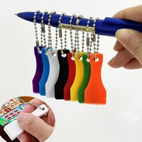 Porte-clés grattoir à billets de loterie en plastique avec logo personnalisé, grattoir à loterie, grattoir pour étiquettes, films, loterie