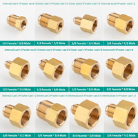 Adaptateur de raccordement en laiton mâle-femelle SAE 1/2-3/8 UNF pour accessoires de raccordement de conduites de réfrigération et de climatisation R410/R22