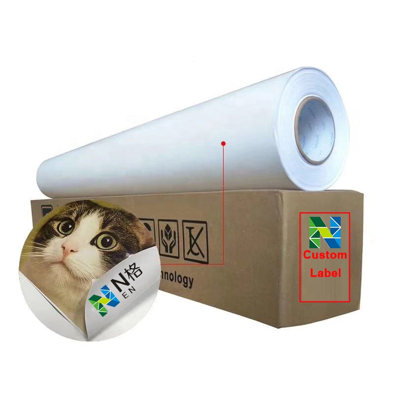 Best Price Removable PVC Glossy Adhesive Vinyl Paper Stickers Roll Self-Adhesive Glass Window Film for Printing Poster Materials