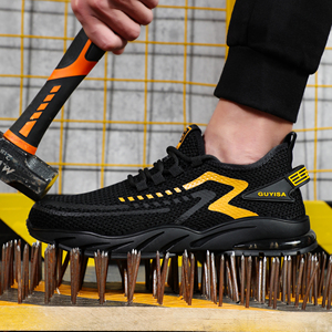 Chaussures de sécurité pour hommes GUYISA, quatre saisons, antidérapantes et résistantes aux perforations, embout en acier pour un confort et une protection des pieds - Product Image 4