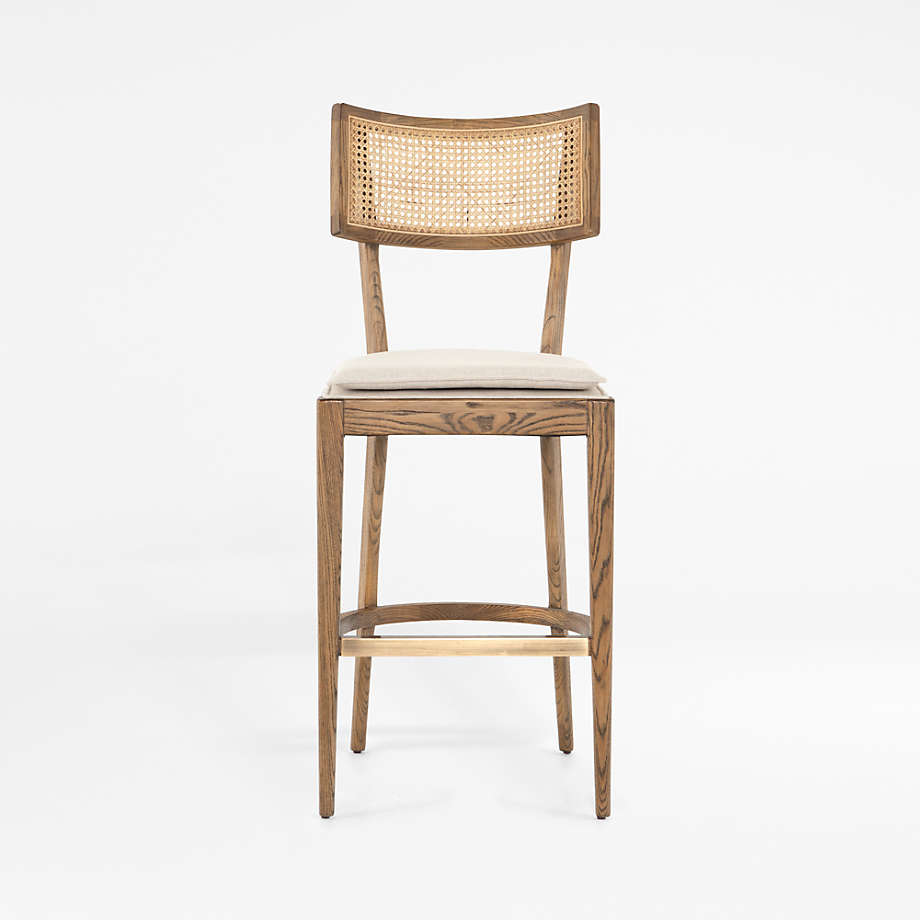Restaurant dining room chair curved home furniture Cheap Natural Rattan Cane Counter Bar Stools