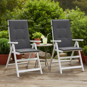 Set di 2 cuscini per sedia da esterno Melange Anthracite, resistenti all'acqua, rimovibili, lavabili, per tutte le stagioni - Product Image 2