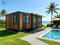 Mini-maison conteneur extensible de 20 pieds avec structure en acier pour bureau, magasin et jardin, livraison rapide et toit inclus