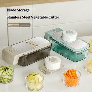 Hachoir à légumes multifonctionnel avec panier de drainage et protection de sécurité, mandoline pour la préparation culinaire - Product Image 2