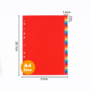 FOSKA-<span class=keywords><strong>Diviseur</strong></span> PP multicolore numéro 1-10 1-12 1-31 onglets en plastique pour reliure à anneaux 2/3/4 avec 11 trous pré-perforés - Product Image 3