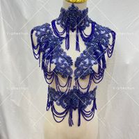 Hechun HC-64510 Nouveau 3 Couleurs Strass Applique Perlé Frange Gland Motif Style pour Robes De Mariée et Vêtements