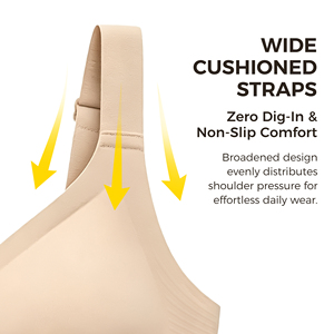 Glue Bonded Seamless Breathable Bra Women Wire Free Soft Support Push-Up Bralette Wide Strap Comfort Everyday <b>Underwear</b> 3 Colors - Product Image 5