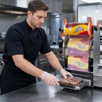 Machine de scellage de barquettes en aluminium, machine de scellage automatique de barquettes alimentaires, contenants en plastique, emballage manuel, scelleuse de barquettes