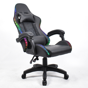 Racing Pro Black Leather Ergonomic Computer <strong>Chair</strong> High Back <strong>Adult</strong> RGB <strong>Gaming</strong> <strong>Chair</strong> With LED Lights - Product Image 1