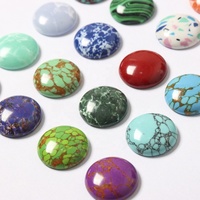 Nouveautés Bijoux Turquoise Perles 14mm 20mm Demi-Rond Cabochon Dos Plat Howlite Pierre pour Incrusté à la Main