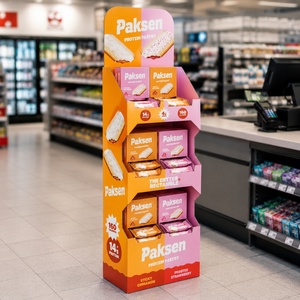 Expositor de cartón escalonado integrado para galletas y aperitivos, impresión HD, montaje rápido y alta capacidad de carga para tiendas de comestibles - Product Image 3