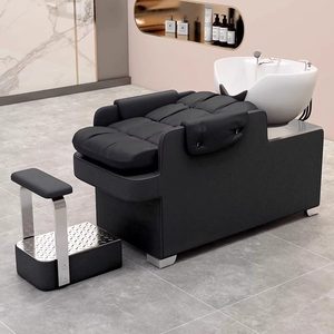 Fauteuil de lavage en cuir PU pour salon de coiffure, unité de lavage arrière pour barbier, mobilier commercial pour studio capillaire - Product Image 4