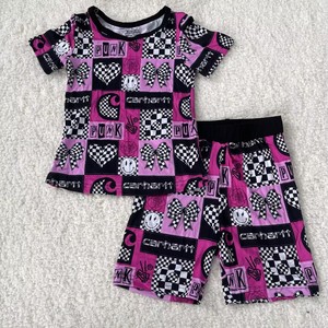 <span class=keywords><strong>Pigiami</strong></span> Estivi per Bambini in 2 Pezzi, Maniche Corte e Pantaloncini in Fibra di Bambù, Stampa Personalizzata, Vari Stili Disponibili - Product Image 1