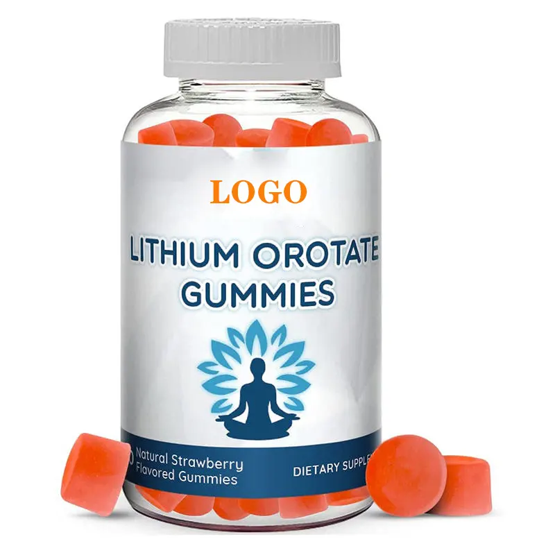 OEM Vegetariano à base de plantas Lithium Orotate Gummy Candy para Stress Aliviar Release Mood Support Memória Alt para Trace Mineral Drops