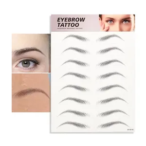 Factory Supplier custom style 3d black brown color eyebrow tattoo stickers waterproof