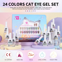 BOZLIN HEMA TPO TMPTA Free Cat Eye Gel Polish Set Factory Wholesale 15ml Magnetic Gel Polish OEM Your Brand Cat Eye Gel Polish