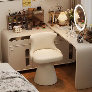 Ghế trang điểm xoay cao cấp kiểu Ý, lưng tựa nhẹ, dành cho phòng ngủ, phòng thay đồ, phòng khách của các cô gái - Product Image 1