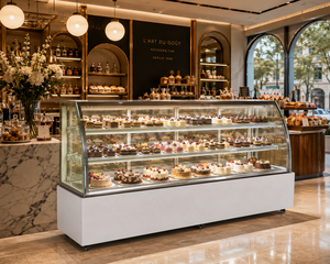 Vitrine Réfrigérée Commerciale pour Gâteaux 1,8 m, Direct Usine, Vitrine de Boulangerie en Verre Courbé, Dégivrage Automatique et Économie d'Énergie - Product Image 2
