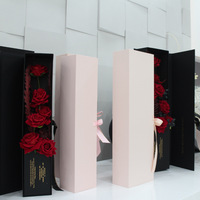 Boîte cadeau de luxe en carton rectangulaire pour la Saint-Valentin, rose à longue tige, livraison de fleurs, emballage de fleurs de mariage