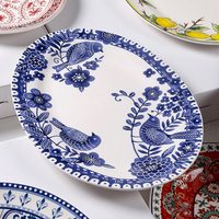 Usine personnalisée créative 14 pouces disque ovale assiette de mariage plateau de fruits vaisselle en céramique thé de l'après-midi assiettes en porcelaine
