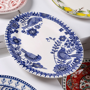 Plato DE BODA DE <span class=keywords><strong>DISCO</strong></span> ovalado creativo personalizado de fábrica, bandeja de fruta, vajilla de cerámica, platos de porcelana para aperitivos y té de la tarde - Product Image 5
