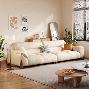 2026 New Fabric <b>Sofa</b>, Modern Minimalist Retro Cream Style Leather <b>Sofa</b> for <b>Small</b> Living Rooms - Product Image 2