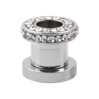 Acier inoxydable mode cristal femmes hommes chair oreille tunnel piercing Offre Spéciale Bouchons d'oreille expander bijoux en gros