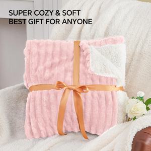 Venta al por mayor Sherpa manta Conjunto personalizado Super suave lujoso felpa esponjosa 2PLY <span class=keywords><strong>esquimal</strong></span> personalizado franela felpa Sherpa manta tiro - Product Image 5