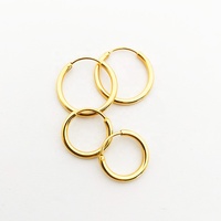Boucles d'oreilles Huggies en acier inoxydable Bijoux qui ne ternissent pas Boucles d'oreilles en plaqué or 18 carats hypoallergéniques Huggies en acier