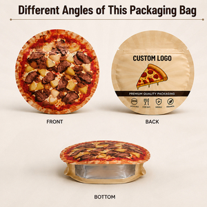 Bolsas y Cajas Redondas de Mylar Mate Grueso con Impresión Digital Personalizada, a Prueba de Olores, en Forma de <span class=keywords><strong>Pizza</strong></span>, Bolsas de Embalaje de Mylar de 3.5g - Product Image 2