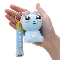 Porte-clés Dragon en PVC à yeux saillants, jouet anti-stress à presser, unisexe, multicolore, à partir de 8 ans, accessoire cadeau