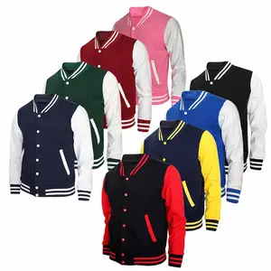 Hot Sale Slim Fit Cotton Bomber Jacket Men Custom High Quality Uniform Varsity Jacket Windproof baseball Jacket
