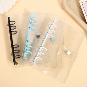 לחצן Snap עמיד שקוף צבעוני pvc a5 6 חור binder pvc o בצורת מתכת טבעת אטב מחברת - Product Image 1