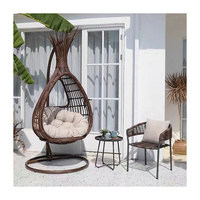 Chaise suspendue de jardin moderne en osier et métal, chaise suspendue en rotin pour patio
