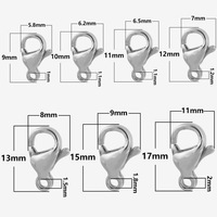 Fermoirs mousquetons en acier inoxydable 304 de l'usine Senmei pour bijoux DIY, disponibles en plusieurs couleurs et tailles