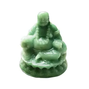bouddha statue cristal Suppliers-Statue de bouddha naturelle, Aventurine verte, en cristal sculpté à la main, Quartz Rose, Sculpture de bouddha