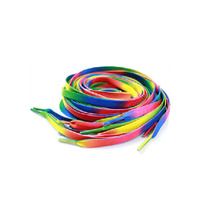 Lacets plats en satin arc-en-ciel de différentes couleurs pour chaussures plates et baskets