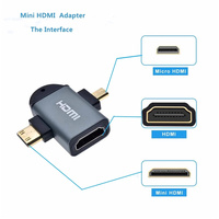 2 en 1 pour adaptateur HD femelle vers mini mâle/micro mâle Connecteur convertisseur pour tablette PC pour adaptateur HDTV