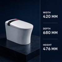 WC intelligent avec bidet intégré, siège chauffant, lavage à température constante, séchage à l'air chaud, chasse d'eau automatique, capteur de siège, écran et télécommande sans fil