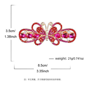 Korean Butterfly Alloy Crystal Fashion Hair <b>Clip</b> Adult Large <b>Spring</b> <b>Clip</b> Women Hair Decoration Prom Daily Use Wholesale - Product Image 3