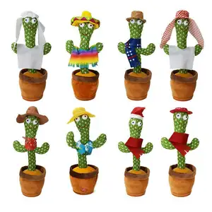 Stuffed Toys Singing Kid Gifts Funny Can Speak Cactus Plush Toy Dancing Cactus Educational Toy.