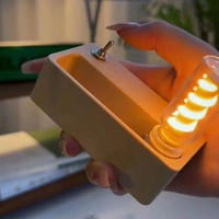 Veilleuse 3D créative en bois, mini, contemporaine, mécanique, magnétique, LED, lumière blanche chaude, rechargeable par USB, personnalisable, CE