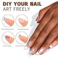 150 pièces/boîte Nouveauté Faux Ongles Amovibles Style Français Couleur Nude Couverture Complète Nouveaux Ongles à Presser pour Nail Art