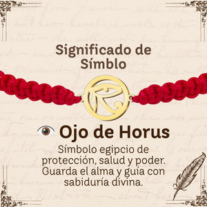 Desty Thread bracciale avvolgente bohémien rosso con occhio color oro di Horus acciaio inossidabile fortuna e accessorio di protezione - Product Image 6