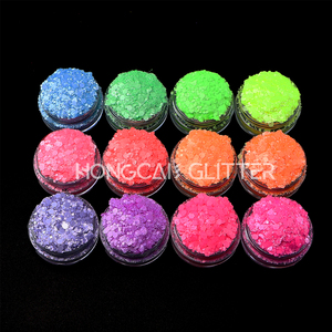 Glitter Fluorescente in Poliestere Diamantato, Mix <span class=keywords><strong>di</strong></span> Glitter Grossi all'Ingrosso, Glitter Neon per Design Unghie e <span class=keywords><strong>Decorazioni</strong></span> Natalizie - Product Image 2
