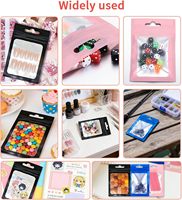 Sachets plats refermables noirs en aluminium avec fermeture éclair et fenêtre, personnalisables avec logo, pour cosmétiques et outils de maquillage